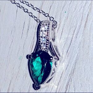 Samuell & Co 925 Silver & 18k White Gold Emerald